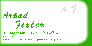 arpad fixler business card